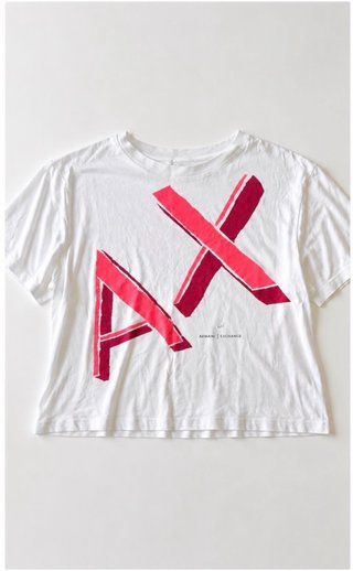 Camiseta AX Armani Exchange Blanca Roja