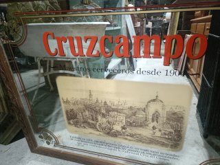 Cuadro espejo vintage cerveza CRUZCAMPO