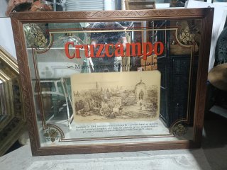 Cuadro espejo vintage cerveza CRUZCAMPO