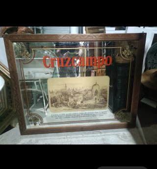 Cuadro espejo vintage cerveza CRUZCAMPO