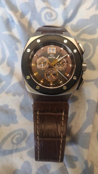 Reloj Jaguar Cronógrafo Marrón y Plateado