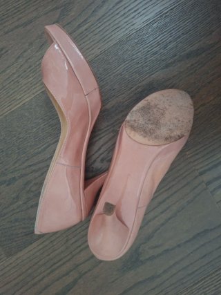Zapatos Paco Gil Peep Toe Tacón Beige/Rosa