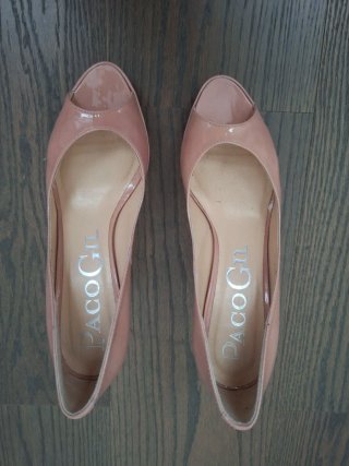 Zapatos Paco Gil Peep Toe Tacón Beige/Rosa