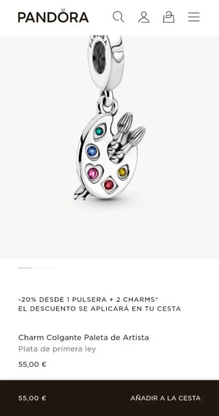 Charm Pandora Paleta de Artista.