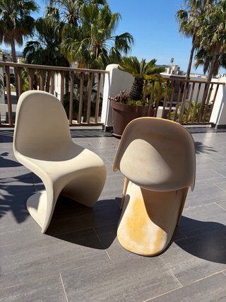 6 Sillas Diseño terraza un poco dañadas por el sol