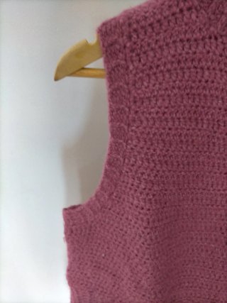 Chaleco crochet ganchillo rosa talla única