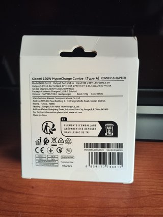 Cargador Xiaomi 120W HyperCharge Original Nuevo
