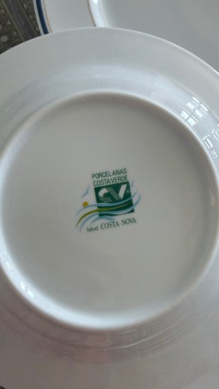 Vajilla Porcelana 18 Piezas Oro y Blanco