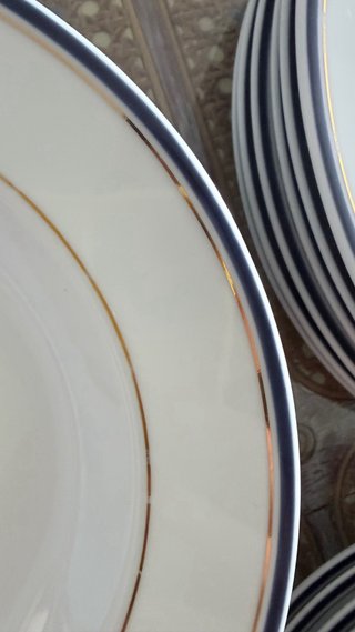 Vajilla Porcelana 18 Piezas Oro y Blanco