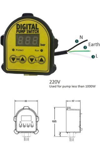 Controlador Presión Bomba Agua 220V Digital