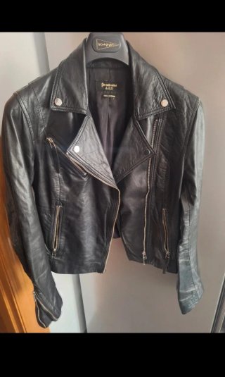 Chaqueta Biker Stradivarius Negra Piel