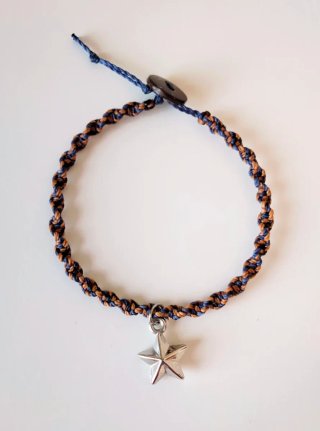 Bracciale Donna in corda bicolore con stella