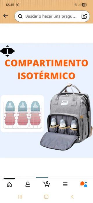 Mochila cambiador bebé gris