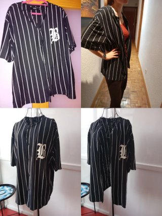 Camisa Béisbol Rayas Bershka Talla 40
