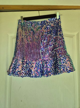 Falda Zara lentejuelas asimétrica Talla S
