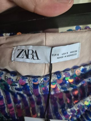 Falda Zara lentejuelas asimétrica Talla S