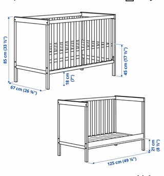 Cuna Ikea Sundvik Blanca + Colchón
