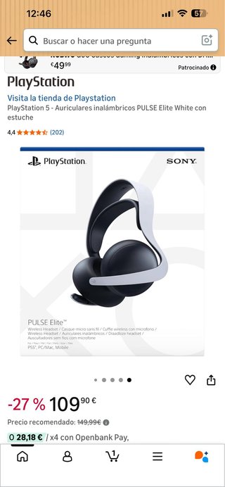 PlayStation 5 - Auriculares inalámbricos PULSE Eli