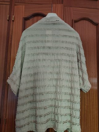 Blusa abierta poliéster y elastano talla curvy