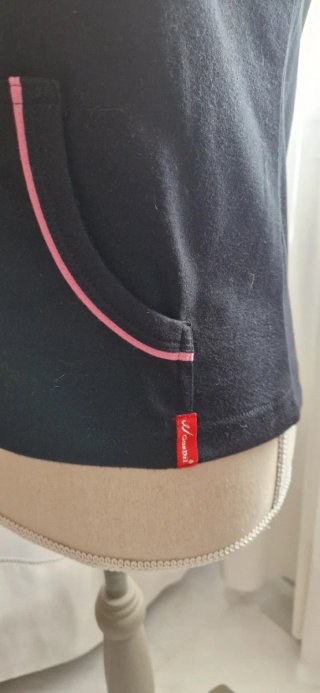 Camiseta tirantes Guodil negra con ribete rosa M