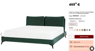 Cama doble verde oscuro