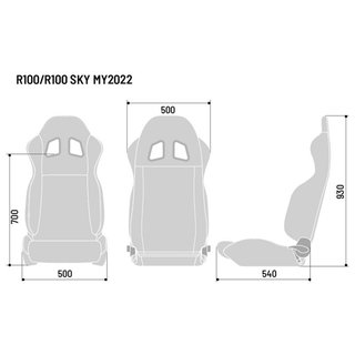 Asiento Sparco R100 Negro Sky