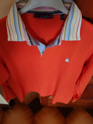 Polo uomo arancione collo camicia