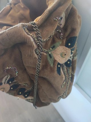 Bolso Zara Marrón con Abalorios