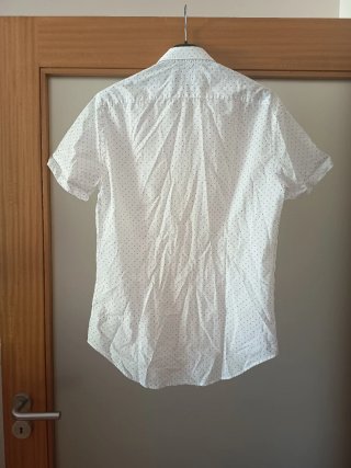 Camisa Zara Homem Manga Curta Padrão Pontos