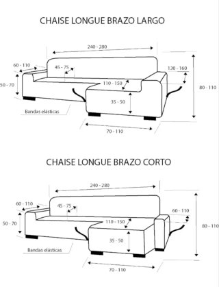 Funda Chaise Longue Brazo Izquierdo Marrón