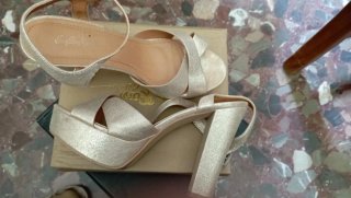 Zapatos de fiesta dorados