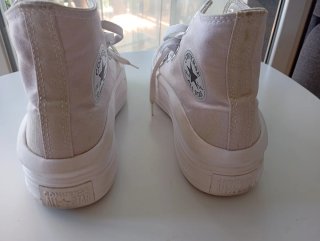 Converse lila pastel plataforma alta blanca