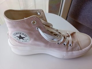 Converse lila pastel plataforma alta blanca