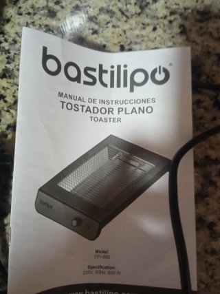 Tostadora Bastilipo TPI-680 600W
