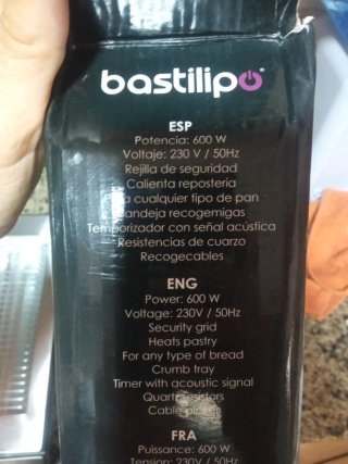 Tostadora Bastilipo TPI-680 600W