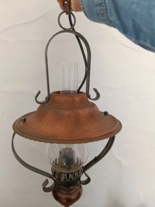 Juego 2 Lámparas Techo Madera y Metal