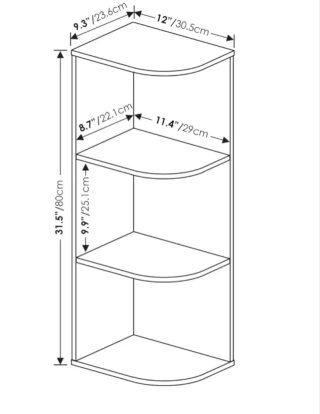 Estantería Abierta Librería de 3 Niveles