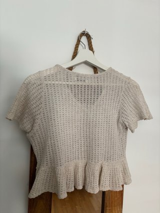 Top Crochet Beige Mujer Talla S