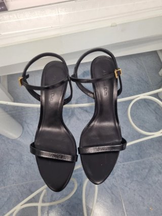 Sandalias Massimo Dutti Piel Tacón Negro