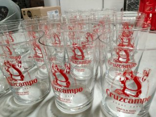 Confezione di 32 bicchieri in cristallo fine Cruzcampo Birra sidro
