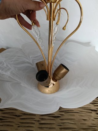 Lámparas de techo de cristal y metal