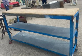 Banco de trabajo azul con ruedas 200 CMS