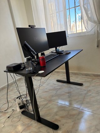 Escritorio de oficina negro 150 cm x 75 cm