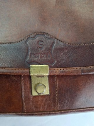 Bolso Vrai Cuir Cuero Marrón Vintage 90s