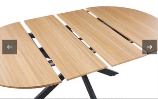 Mesa redonda extensible madera y metal