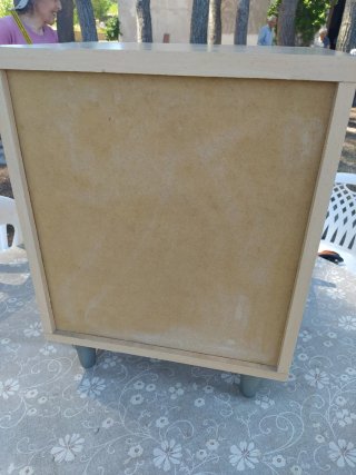 Mesita auxiliar madera y metal