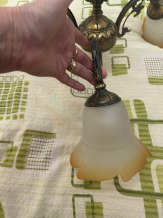 Lámpara de techo acero dorado y cristal