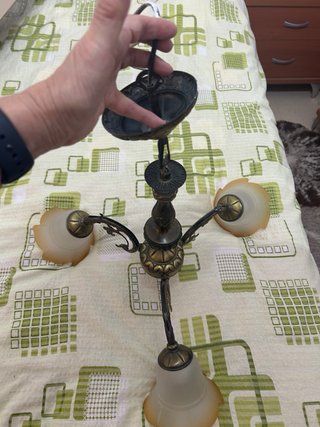 Lámpara de techo acero dorado y cristal