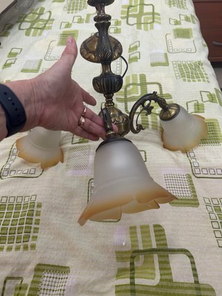 Lámpara de techo acero dorado y cristal