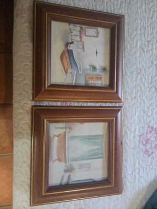 Set di 2 quadri da bagno
